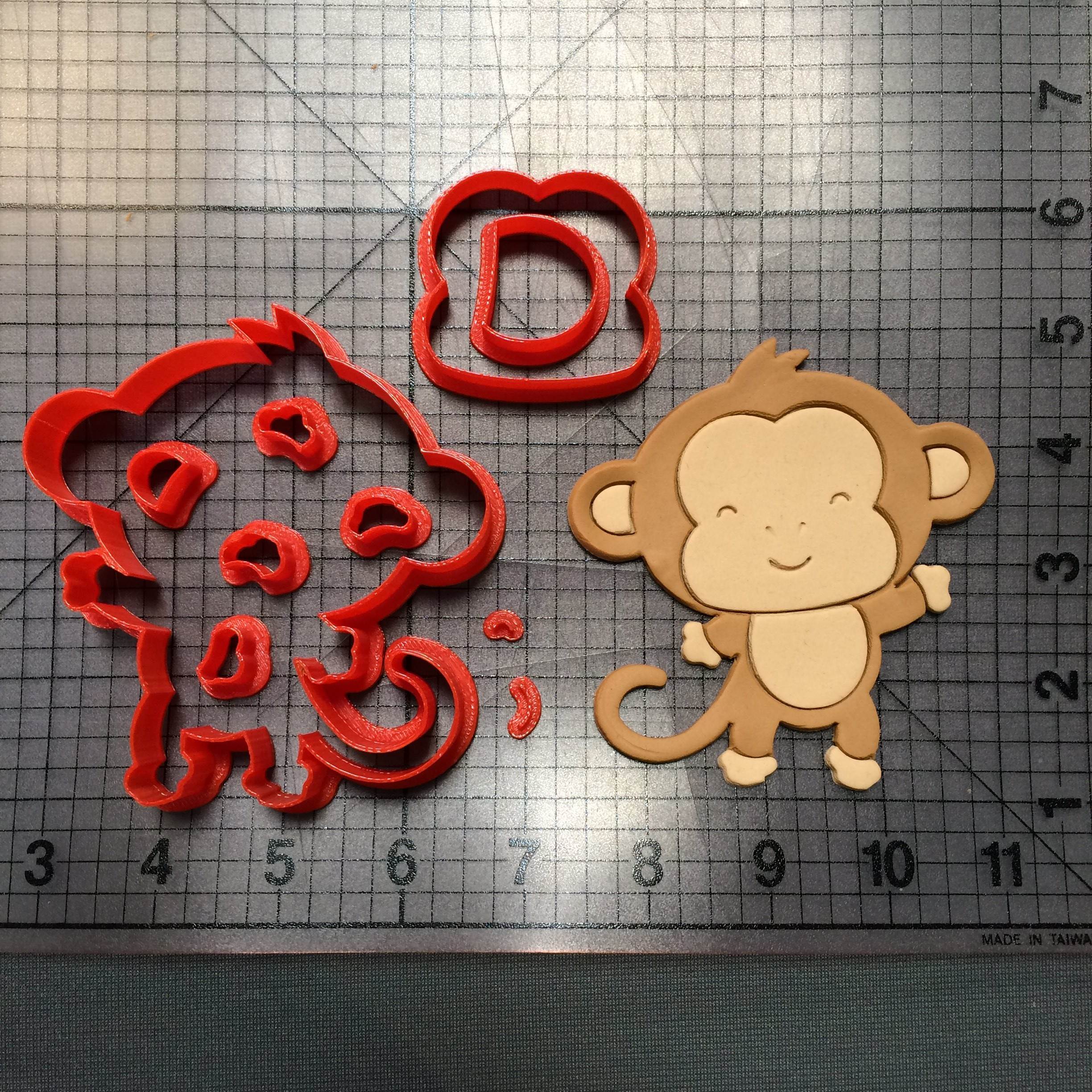 Available in 2 Sizes Boy/ Monkey Flying With Balloon Cookie cutter 