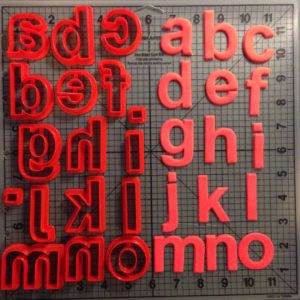 Arial Bold Lowercase Alphabet Cookie Cutter Set