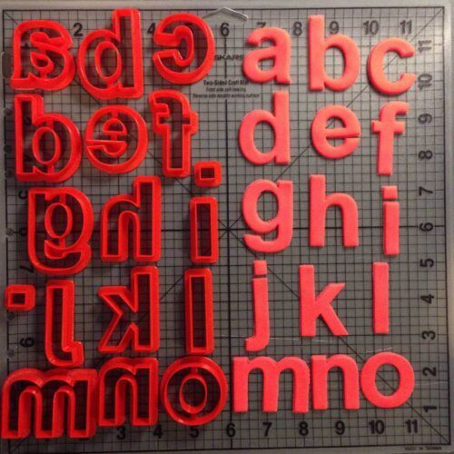 Arial Bold Lowercase Alphabet Cookie Cutter Set