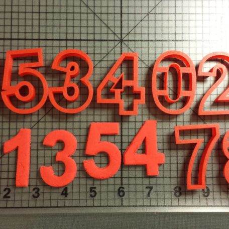 Arial Bold Font Number Cookie Cutters