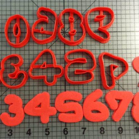 Jello Font Number Cookie Cutters