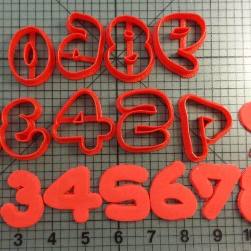 Jello Font Number Cookie Cutters