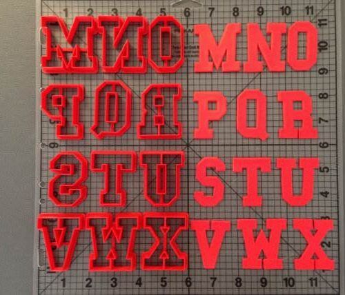 College Font Uppercase Cookie Cutters