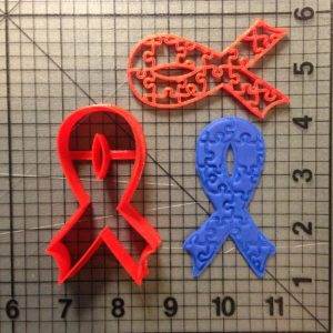 Autism Ribbon Cookie Cutter and Stamp