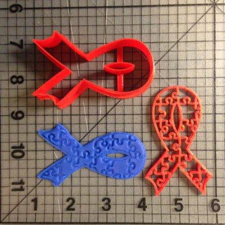 Autism Ribbon Cookie Cutter and Stamp