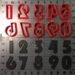 Bauhaus 93 Font Number Cookie Cutters