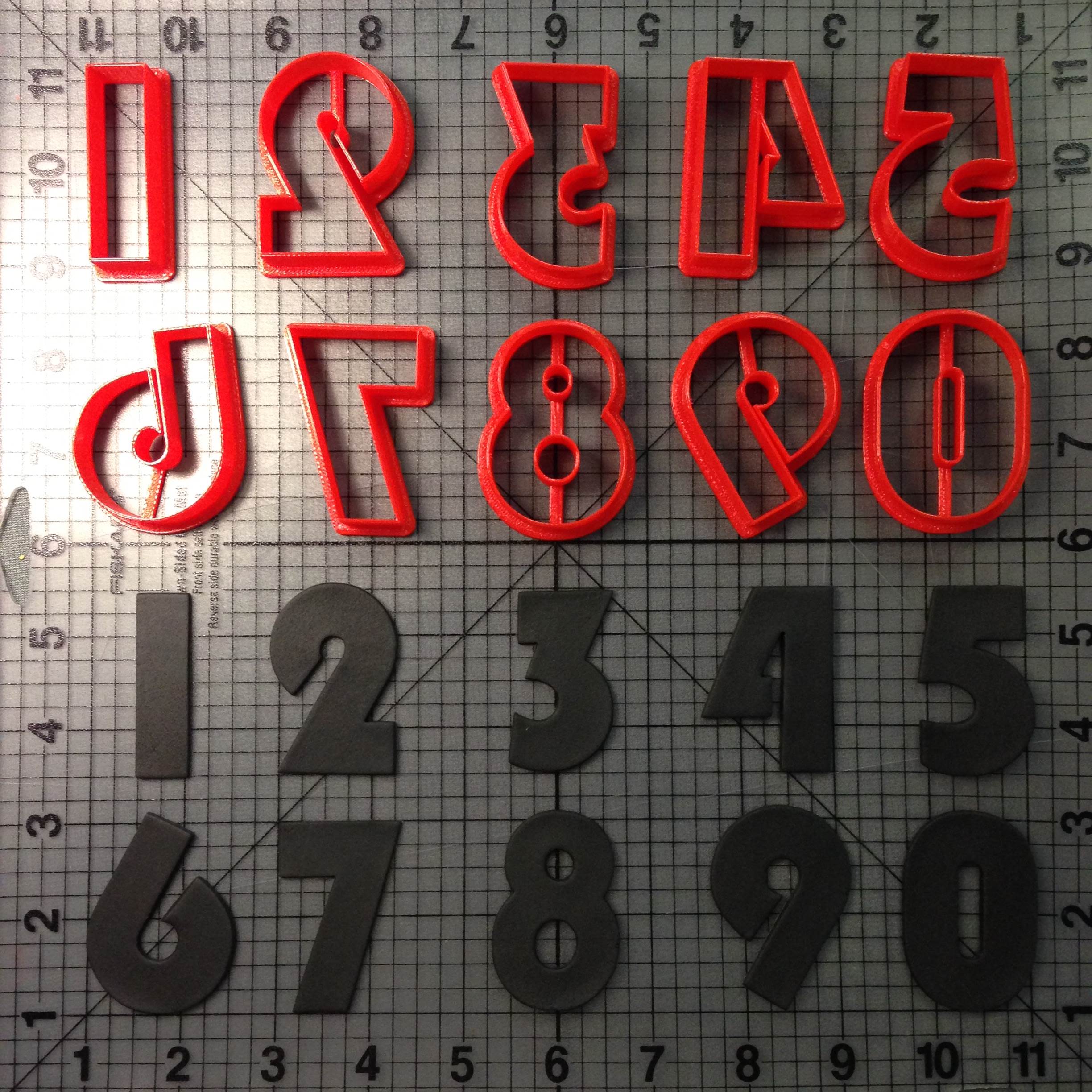 Bauhaus 93 Font Number Cookie Cutters
