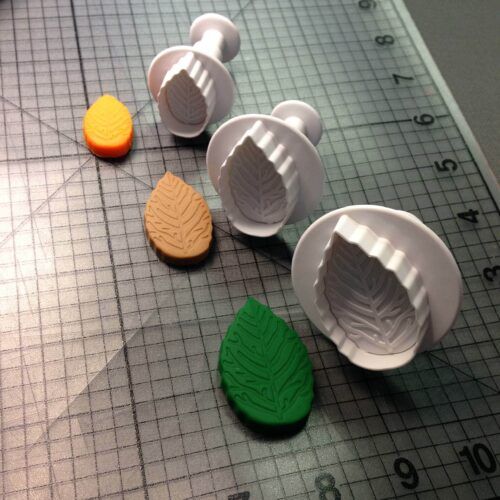 Rose Leaf Plunger Cookie Cutter Set