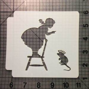Girl and Rat Stencil 100