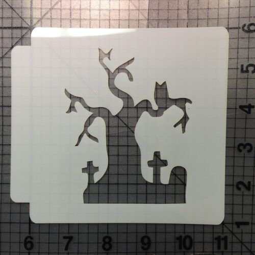 Halloween Tree Stencil 100