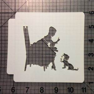 Lady and Dog Stencil 101