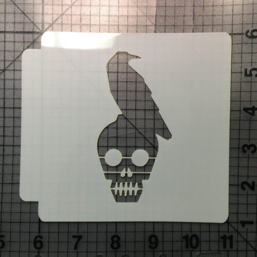 Skull and Crow Stencil 100