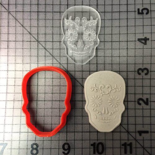 Dia de Los Muertos Skull Cookie Cutter and Stamp (1)