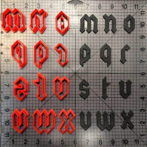 Gothic Font Lowercase Cookie Cutters (2)