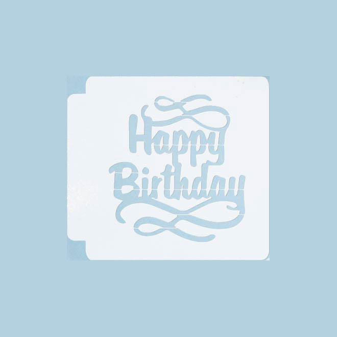 Happy Birthday Icons Stencil