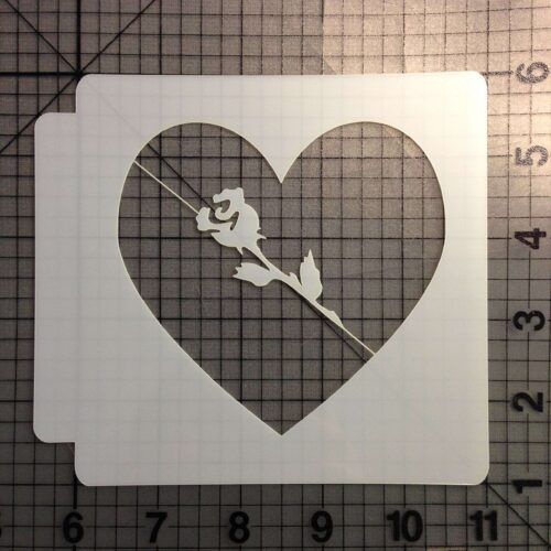 Rose Heart Stencil 100