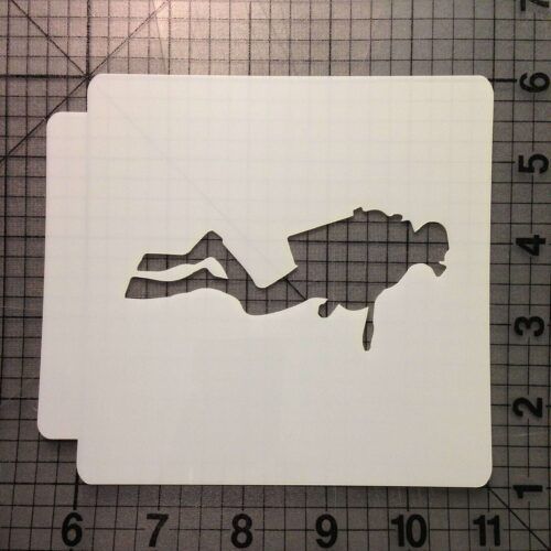 Scuba Diver Stencil 100