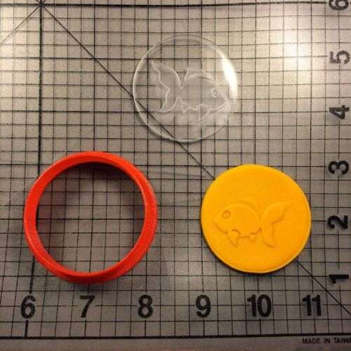 Fish 100 Cookie Cutter and Stamp (embossed 1)