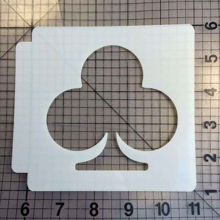 Card Suite Clubs Stencil 100