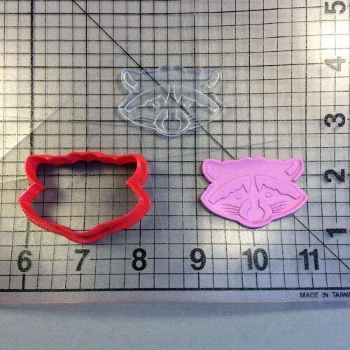 Raccoon 100 Cookie Cutter and Stamp (embossed 1)