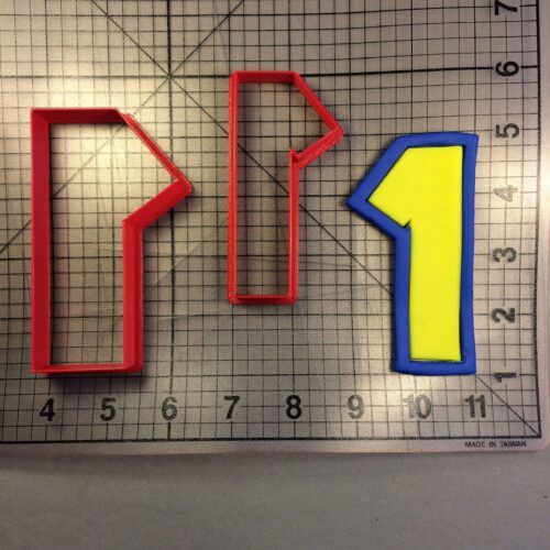 Yellow Blue Number 1 Cookie Cutter Set
