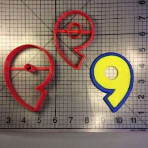 Yellow Blue Number 9 Cookie Cutter Set