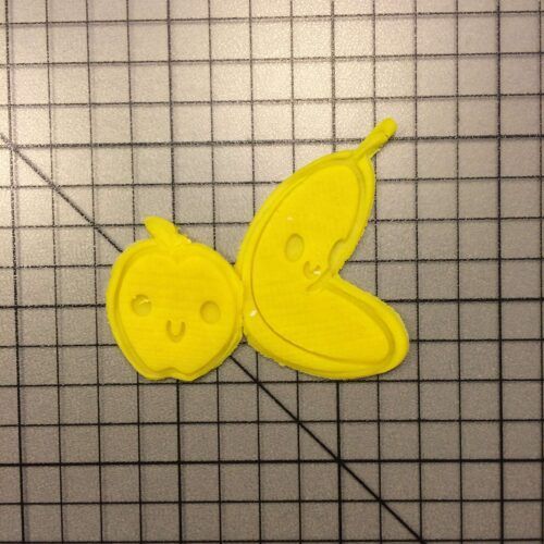 Banana and Apple 100 Cookie Cutter and Stamp (embossed 2)