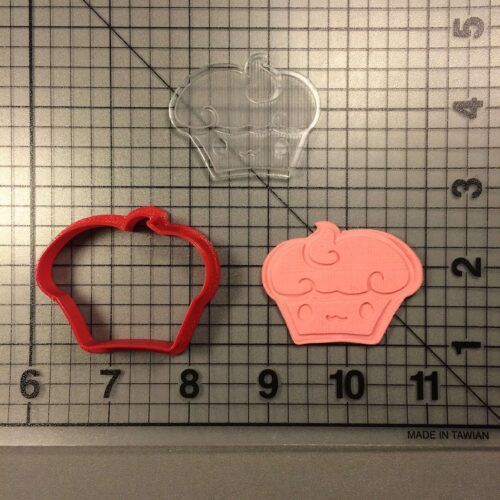 Cupcake 100 Cookie Cutter and Stamp (embossed 1)
