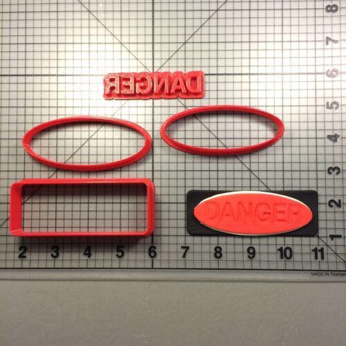 Danger Sign Cookie Cutter Set