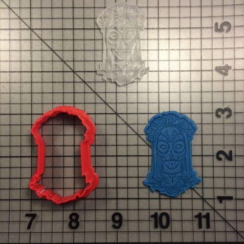 Dia De Los Muertos Skull 101 Cookie Cutter and Stamp (embossed 1)