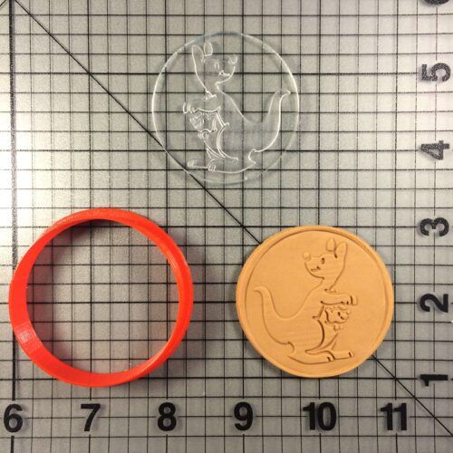 Kangaroo 100 Cookie Cutter and Stamp (embossed 1)