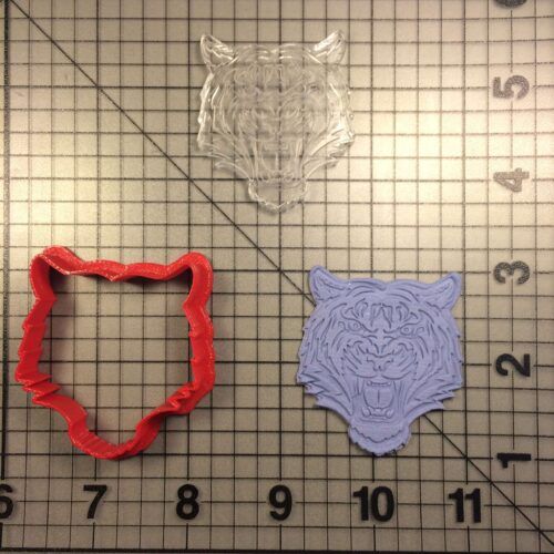 Tiger 100 Cookie Cutter and Stamp (embossed 1)