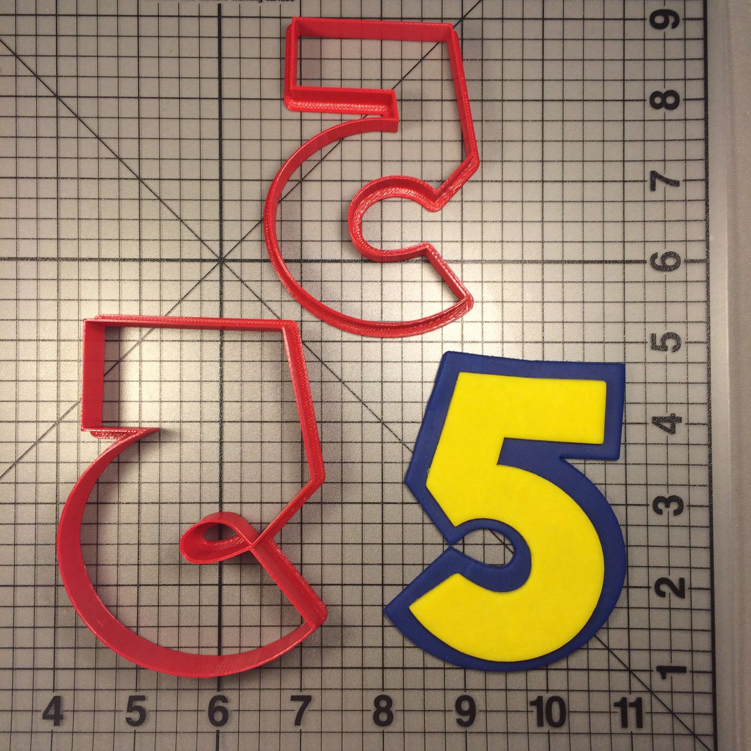 Yellow Blue Number 1 Cookie Cutter Set