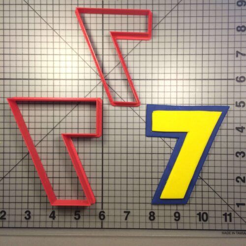 Yellow Blue Number 7 Cookie Cutter Set