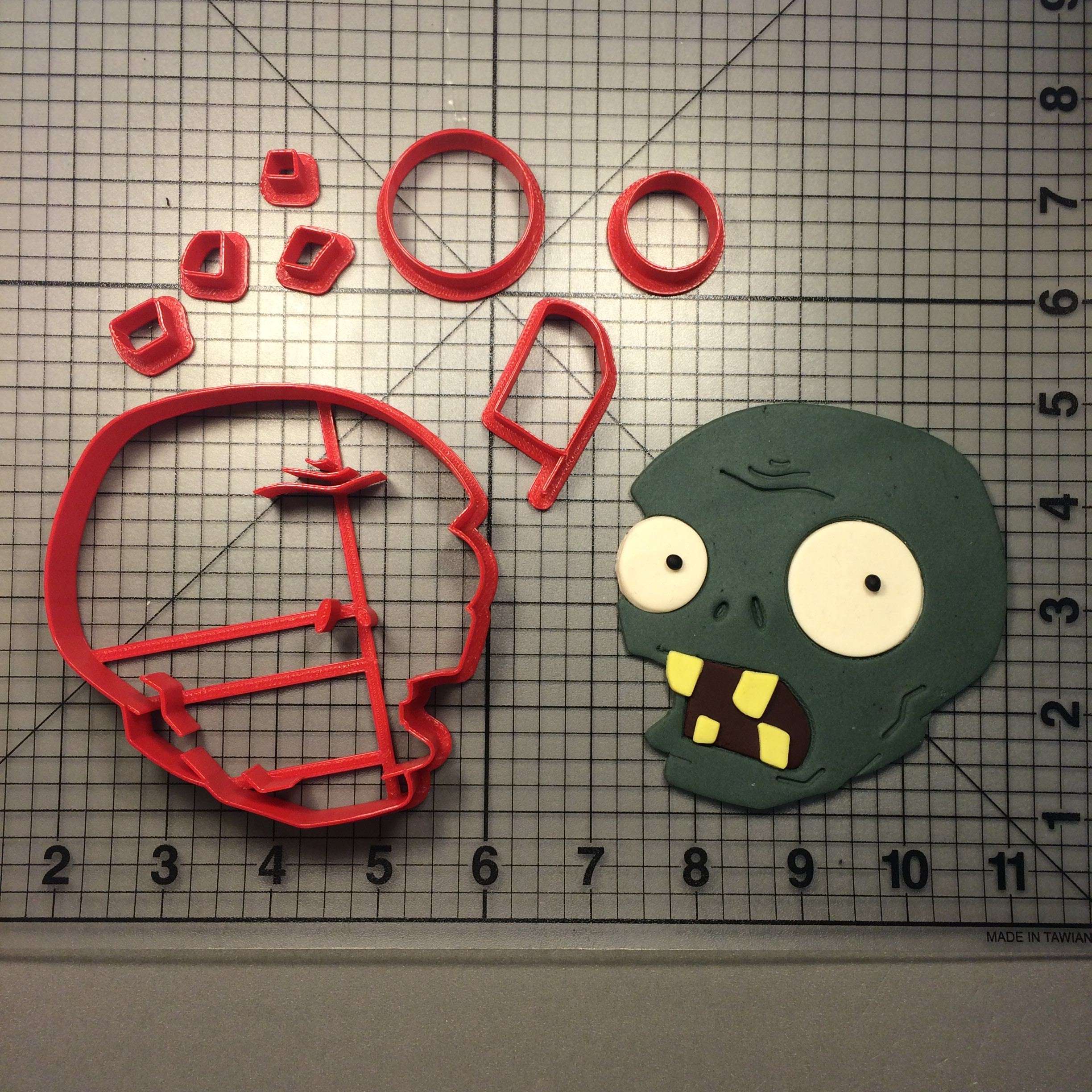 Zombie Emoticon Cookie Cutter and Fondant Cutter