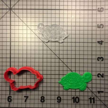 Turtle 100 Cookie Cutter and Stamp (embossed 1)