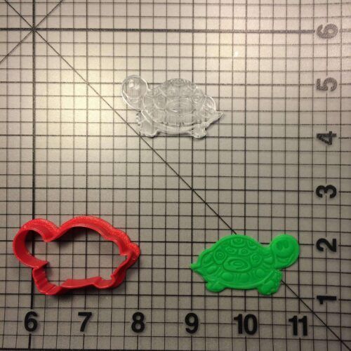 Turtle 100 Cookie Cutter and Stamp (embossed 1)