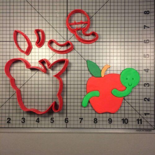 Apple with Worm 100 Cookie Cutter Set