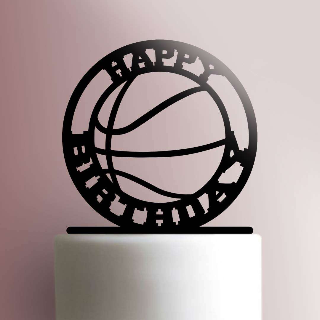 Basketball Happy Birthday 100 Cake Topper