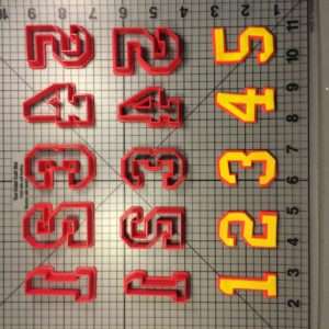 College Font Number Offset Cookie Cutter Set (1)