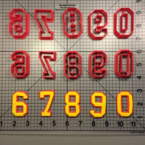 College Font Number Offset Cookie Cutter Set (2)