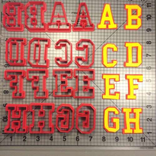 College Font Uppercase Offset Cookie Cutters