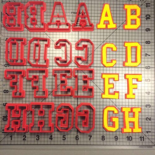 College Font Uppercase Offset Cookie Cutter Set (1)