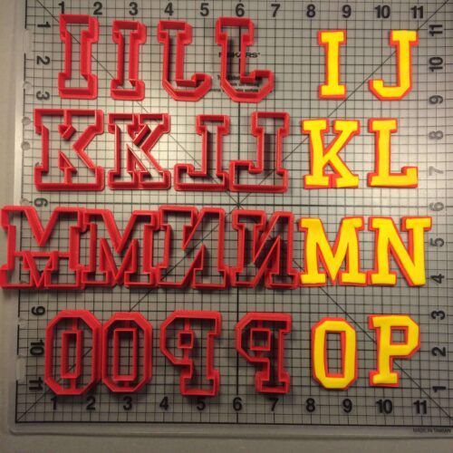 College Font Uppercase Offset Cookie Cutter Set (2)