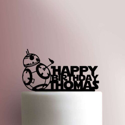 Custom Star Wars - BB8 Happy Birthday Name 225-B429 Cake Topper