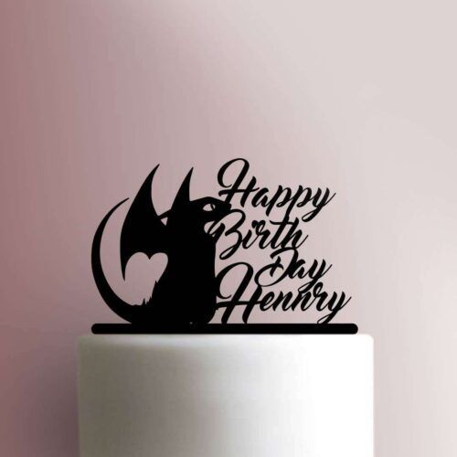 Custom Dragon Happy Birthday Name 225-B435 Cake Topper