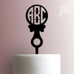 Custom Initials Baby Rattle Cake Topper 100