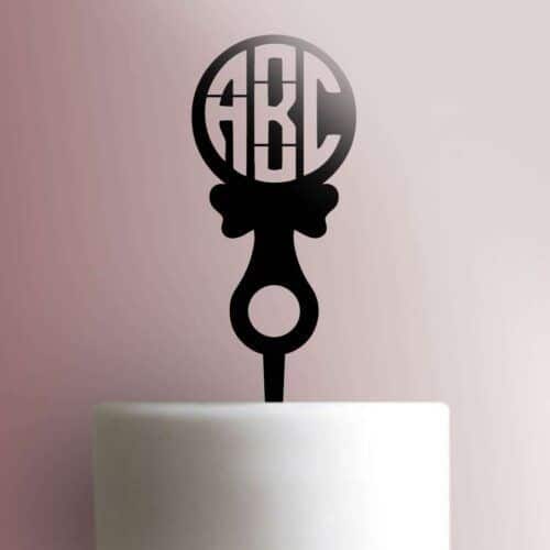 Custom Initials Baby Rattle Cake Topper 100