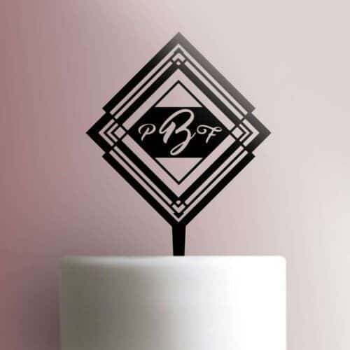 Custom Initials Pattern Cake Topper 100