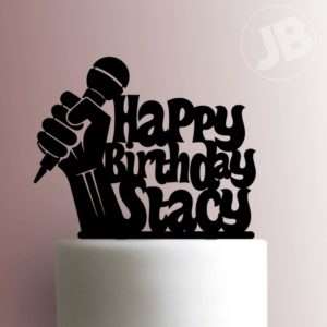 Custom Microphone Happy Birthday Cake Topper 100